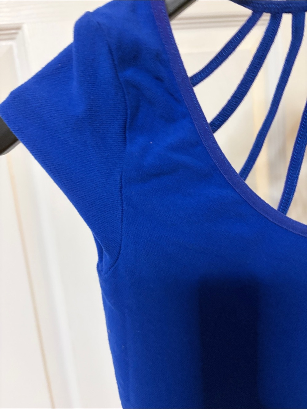 bebe Electric Blue Mini Dress with Strappy Back - Picture 3 of 9